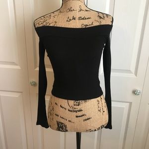 Forever 21 Black Off The Shoulder Crop Top